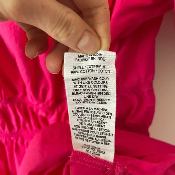 Avec Les Filles Puff Sleeve Poplin Tiered Dress Pink Size Large - Picture 6 of 6